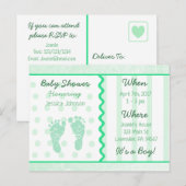 Baby Boy Sage Green Baby shower Uitnodiging (Voorkant / Achterkant)