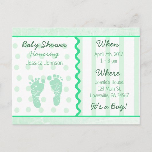 Baby Boy Sage Green Baby shower Uitnodiging (Voorkant)