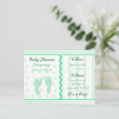 Baby Boy Sage Green Baby shower Uitnodiging (Staand voorkant)