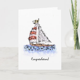 Baby Boy Sailboot Card Kaart