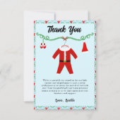 Baby Boy Santa Outfit Baby shower Bedankkaart (Voorkant)
