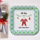 Baby Boy Santa Outfit Baby shower Papieren Bordje