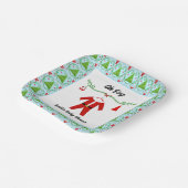 Baby Boy Santa Outfit Baby shower Papieren Bordje (Gebogen)