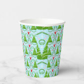 Baby Boy Santa Outfit Kerstboom Patroon Papieren Bekers (Rechts)