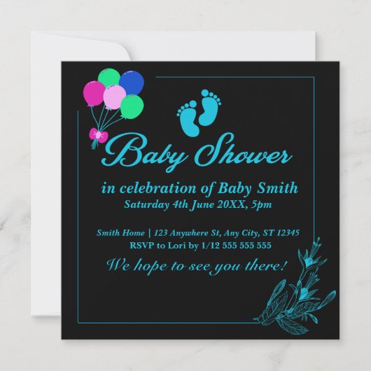 Baby Boy Schattige Baby shower Kaart (Voorkant)