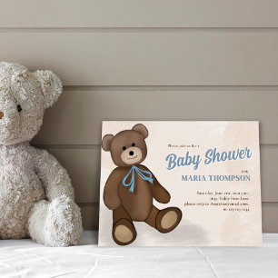 Baby Boy Schattige Blue Shower Uitnodigingen