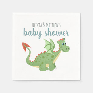 Baby Boy Schattige Magical Green Dragon Baby showe Servet