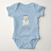 Baby Boy Schattige Sneeuwman Eerste Kerstmis Romper (Voorkant)