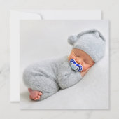 Baby Boy Schattigee Foto Waterverf Custom Aankondiging (Voorkant)