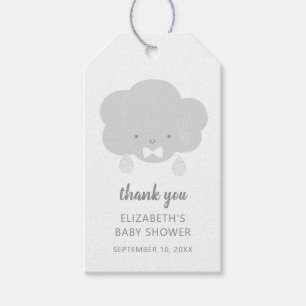 Baby boy / Schattigee grijze wolk. Baby shower dan Cadeaulabel