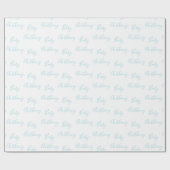 Baby Boy Script Blue Name Gepersonaliseerd Cadeaupapier (Vlak)