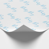 Baby Boy Script Blue Shower Cadeaupapier (Hoek)