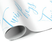 Baby Boy Script Blue Twin Boys Baby Cadeaupapier (Rol Hoek)