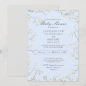 Baby Boy Shower Baby's Adem Blauwe Bloemen Krans Kaart (Voorkant / Achterkant)