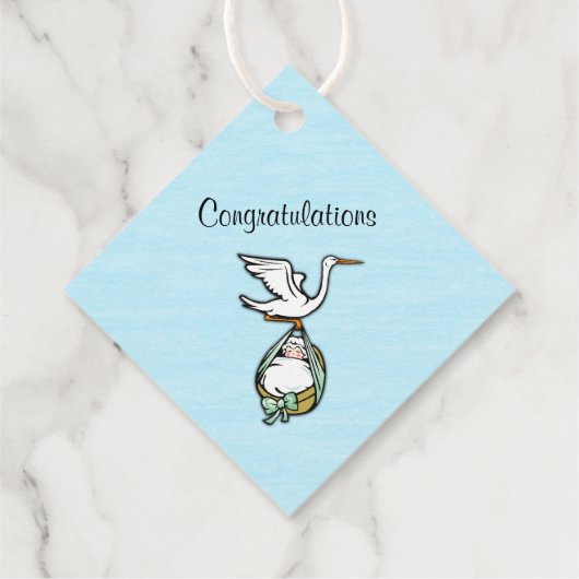 Baby Boy Shower Bedankjes Labels (Achterkant)