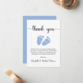Baby Boy Shower Bedankt Notitiekaartje (Voorkant / Achterkant in situ)