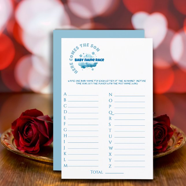 Baby boy shower blauw waterverf Spel Stationery (Creator heeft geüpload)