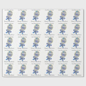 Baby Boy Shower Blue Baby Rattle Cadeaupapier (Vlak)