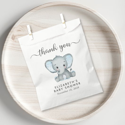 Baby Boy Shower Blue Elephant Bedankt Bedankzakje