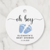 Baby Boy Shower Blue Feet Bedankjes Labels (Achterkant)