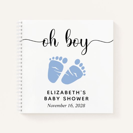 Baby Boy Shower Blue Feet Guest Book Notitieboek (Voorkant)