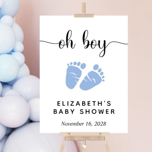 Baby Boy Shower Blue Feet Welkom Acryl Bord