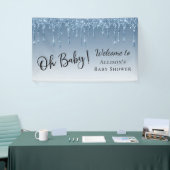 Baby Boy Shower Blue Glitter Welkom Spandoek (Beurs)