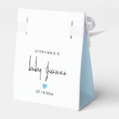 Baby Boy Shower Blue Heart Ribbon Dank je Bedankdoosjes (Achterkant)