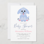 Baby Boy Shower Blue Personalized Puppy Kaart (Voorkant)