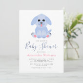 Baby Boy Shower Blue Personalized Puppy Kaart (Staand voorkant)