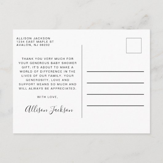 Baby Boy Shower Blue Pumpkin Hartelijk dank Briefkaart (Achterkant)