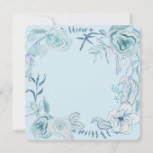 Baby Boy Shower Blue Waterverf Floral Foliage Kaart (Achterkant)