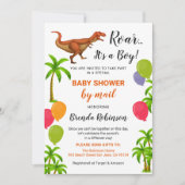 Baby Boy Shower by Mail Roar Oerwoud Dinosaur Kaart (Voorkant)