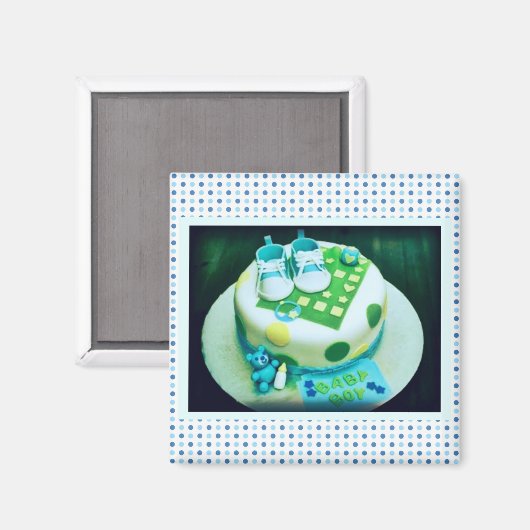 Baby Boy Shower Cake Magneet (Voorkant / Achterkant)