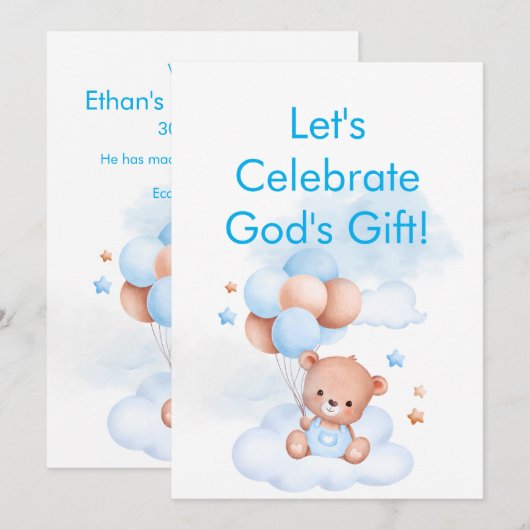 Baby Boy Shower Christian Bible Verse Save Date Save The Date (Voorkant / Achterkant)