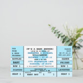 Baby Boy Shower Concert Ticket Invitation Kaart (Staand voorkant)