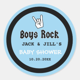 BABY BOY SHOWER CONCERT UITNODIGING RONDE STICKER