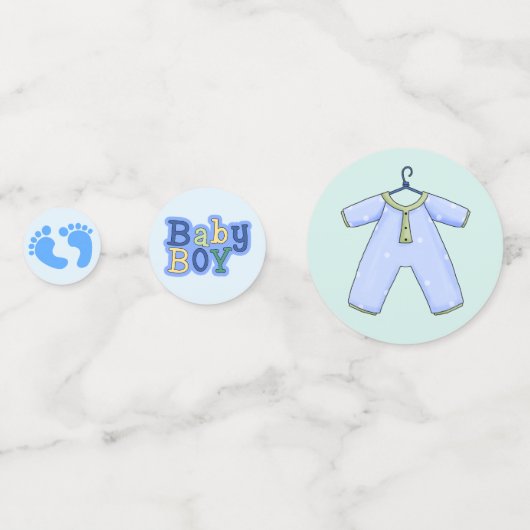 Baby Boy Shower Confetti (Achterkanten)
