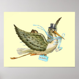 BABY BOY SHOWER, crème Poster