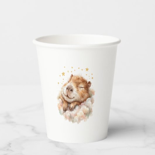 Baby Boy Shower Cup • Capybara Design Papieren Bekers (Voorkant)