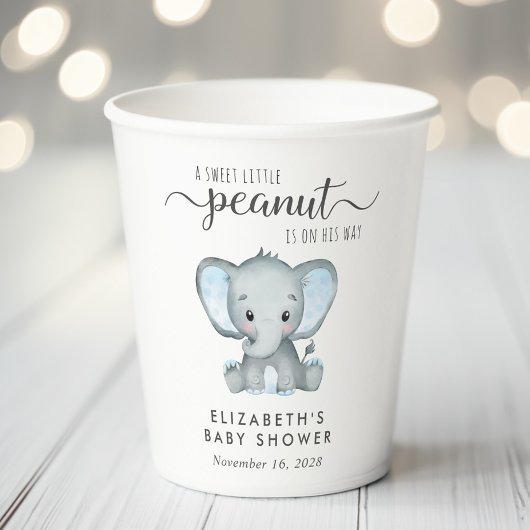 Baby Boy Shower Cute Elephant Papieren Bekers