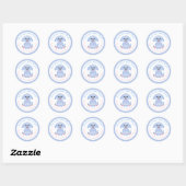 Baby Boy Shower Dank je persoonlijke blauwe puppy Ronde Sticker (Vel)