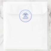 Baby Boy Shower Dank je persoonlijke blauwe puppy Ronde Sticker (Tas)