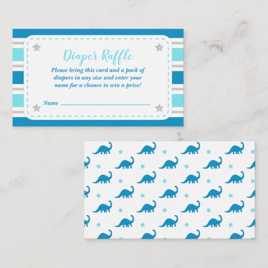 Baby Boy Shower Diaper Raffle Card Informatiekaartje (Voorkant / Achterkant)