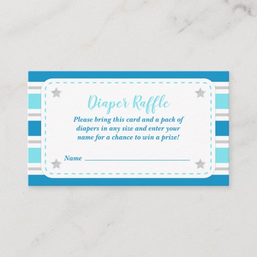 Baby Boy Shower Diaper Raffle Card Informatiekaartje (Voorkant)