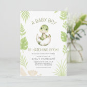 Baby Boy Shower Dinosaur All in One Kaart (Staand voorkant)