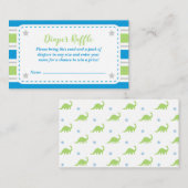 Baby Boy Shower Dinosaur Diaper Raffle Card Informatiekaartje (Voorkant / Achterkant)