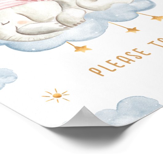 Baby Boy Shower Favors Poster Sign - Olifant (Hoek)