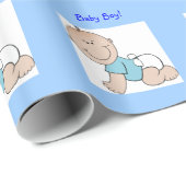 Baby Boy Shower Gift Wrap Cadeaupapier (Rol Hoek)
