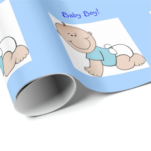 Baby Boy Shower Gift Wrap Cadeaupapier (Rol Hoek)